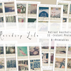 Retreat Aesthetic Instant Photos - afdrukbare foto's - sentimenten - digitale esthetische foto's voor junkjournaling en planners