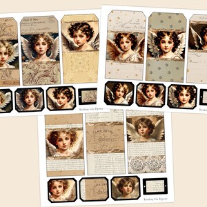 Angels Ephemera Printable- Tags, Labels, Journaling Cards, Old World ...