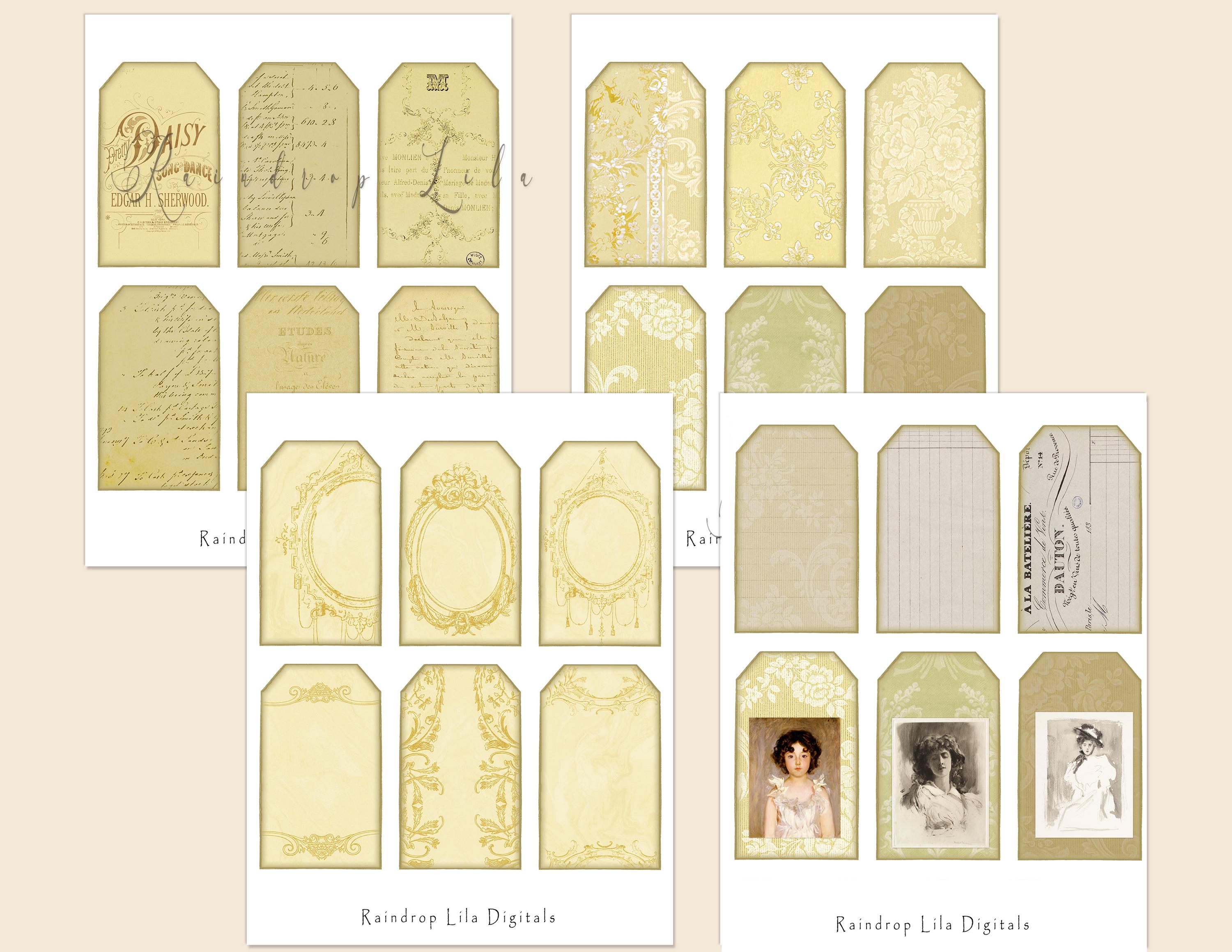 Yellow Roses Tags, Printable, Standard Junk Journal Kit, INSTANT ...