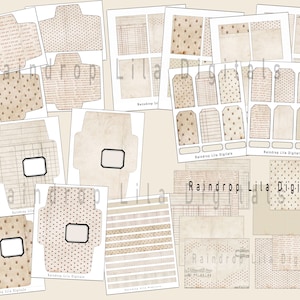 Vintage Grunge Musical Hearts Digital Papers, Printable, Paper Collection, Digital kit, Grunge Background, Junk journal, Valentine&#39;s day