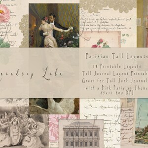 Mises en page parisiennes grandes - JUNK JOURNAL IMPRIMABLE - kit de papier français Raindrop Lila