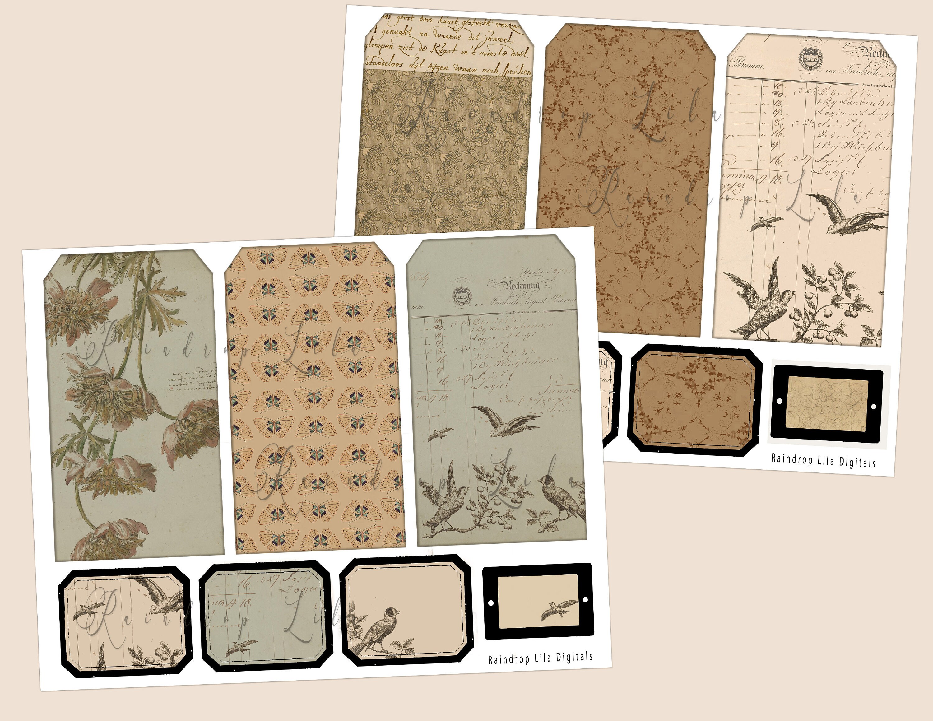Junk Journal Printable Tags Pockets and Labels - SWEET TOMORROW Add on ...