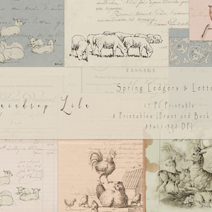 Libros de contabilidad y cartas de primavera - Documentos franceses y antiguos imprimibles - S24 - Papel de fondo - Lila Raindrop digital