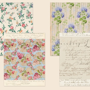 May include: A vintage floral patterned fabric with a blue background and pink and white flowers. The fabric is surrounded by a white border with text that reads "The Annual Dinner of the Medical Officers of the Army, at the Hotel Metro Tavern, St. James Street, On Saturday the 12 May 1877."
