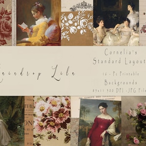 Cornelia's Garden, afdrukbare standaardindelingen, INSTANT DOWNLOAD, digitale kit Raindrop Lila, scrapbooking-kunstcollage