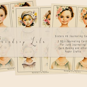 Cartes de journalisation imprimables - Bella - Sisters in Bloom -Téléchargement instantané, Journal indésirable Art éphémère, Raindrop Lila