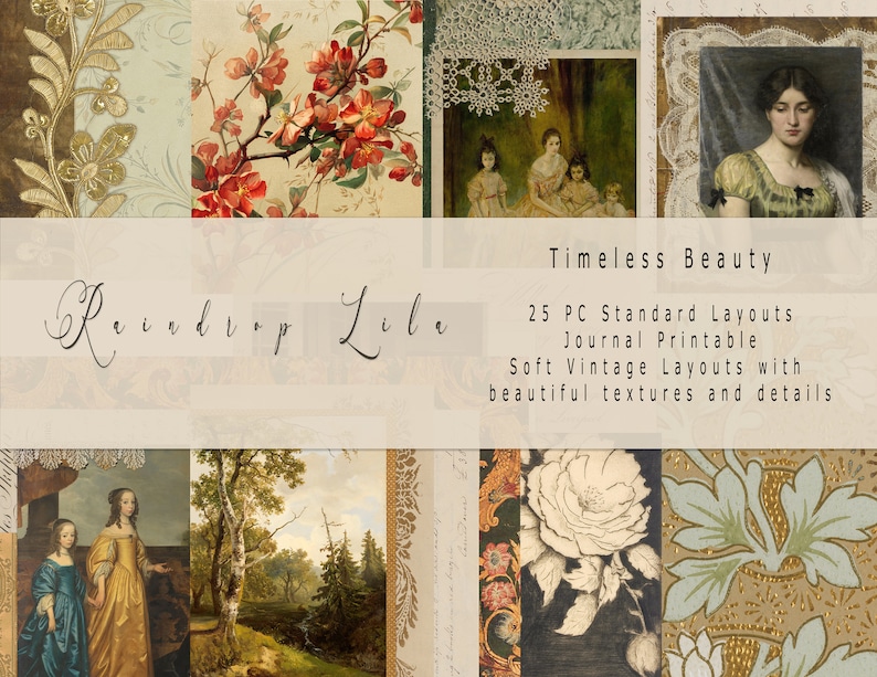 Timeless Beauty Standard Junk Journal Layouts- Instant Download ...