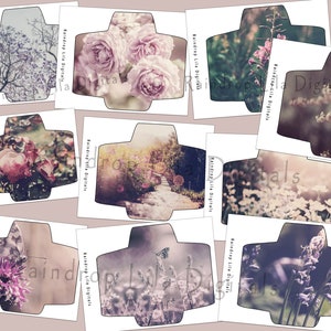 Könnte beinhalten: Ein Set mit 10 druckbaren digitalen Papierdesigns mit verschiedenen Blumenmustern. Die Designs beinhalten eine Vielzahl von Blumen, darunter Rosen, Flieder und Wildblumen. Die Papiere eignen sich perfekt für Scrapbooking, Kartenherstellung und andere Bastelprojekte.