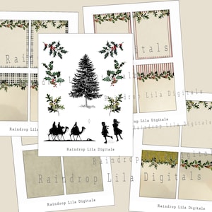 Christmas Journaling Cards and Fussy Cut Printables for Junk Journaling