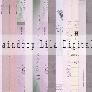 Collezione di documenti antichi e francesi Lavender Mae - carta stampabile, viola, diario spazzatura, arte, pianificatore digitale - Raindrop Lila