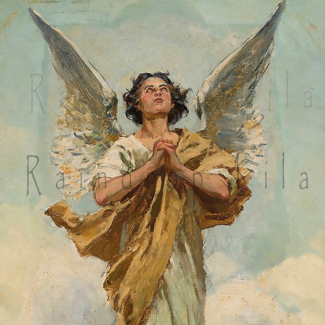ANGEL WALL ART Printable - Raindrop Lila Digital- Multiple Sizes