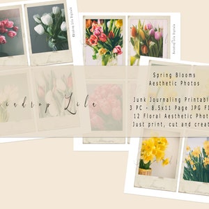 Junk Journal Aesthetic Photo Printable- Spring Blooms- INSTANT DOWNLOAD - Raindrop Lila Floral digital