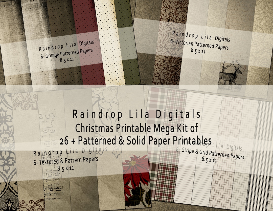 Mega Winter Digital -GRUNGY PAPER PRINTABLE- Junk Journal Paper Kit for ...