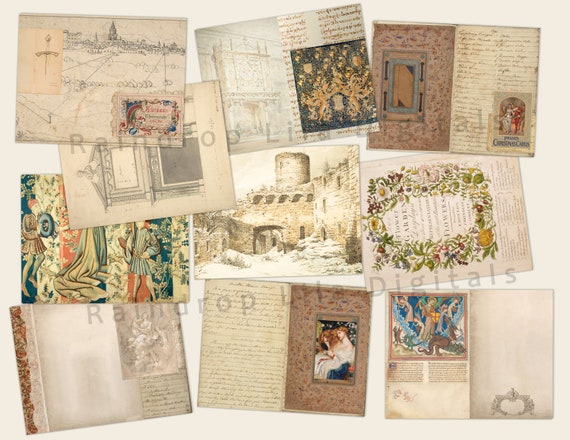 Medieval Layouts 10 PC Digital Medieval Printable Junk | Etsy