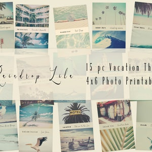 15 Pc Vacation 4x6 Printable, Aesthetic Photos INSTANT DOWNLOAD Junk Journal digital, Summer Vibes, digital Print Collage Room Decor