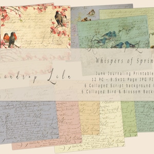 Papier numérique printanier - Murmures de printemps - Papier imprimable pour journalisme indésirable - Goutte de pluie Lila Art