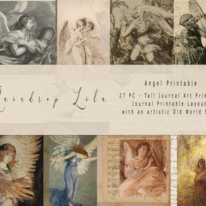 Layouts de fundo de diário de anjo alto para impressão - Diário de arte do Velho Mundo, diário de lixo Raindrop Lila para impressão