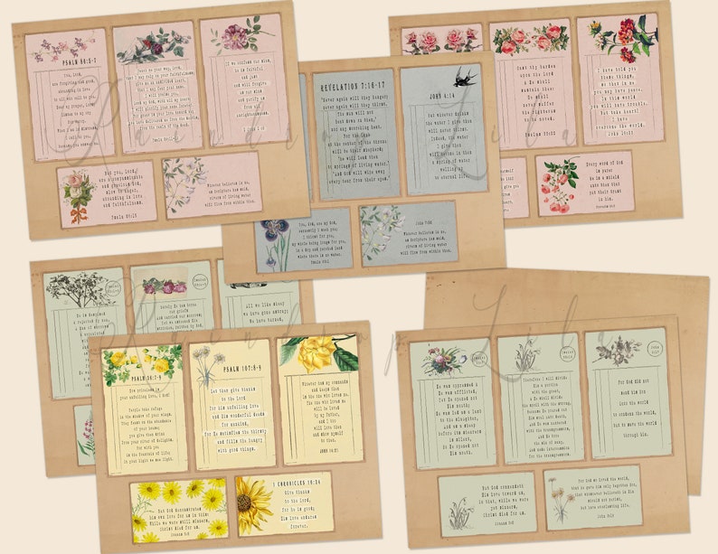 Pastel Bible Verse Cards - Botanical Floral SCRIPTURE JOURNAL PRINTABLE ...