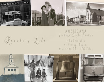 Americana Vintage Photos- Junk Journal kit - Raindrop Lila Collection, scrapbook, veteran, army, Fourth of July, Independence Day