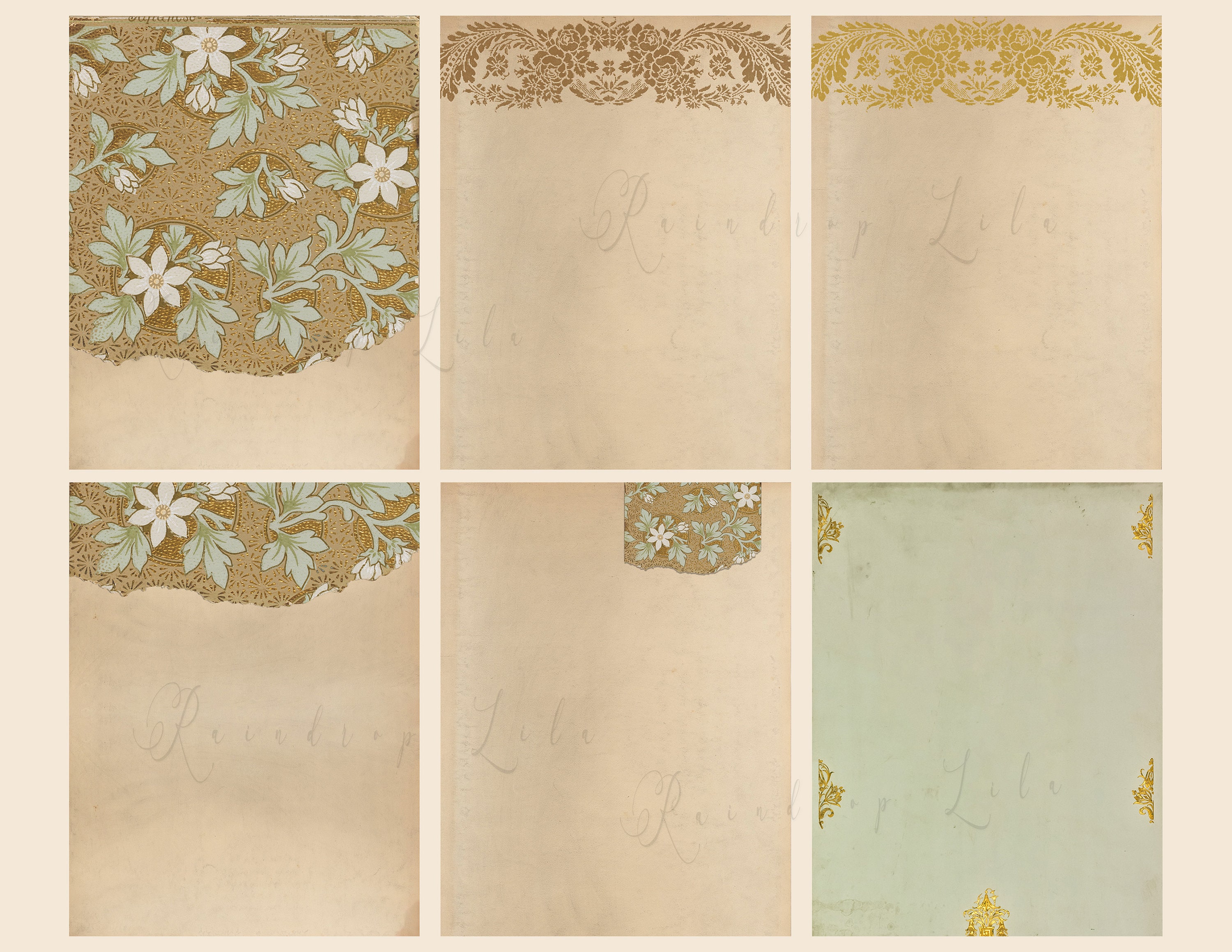 Timeless Patterns Tall Journal Printable - Instant Download, Vintage ...