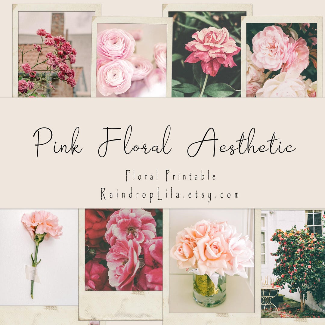 Pink and Red Rose Printable -INSTANT DOWNLOAD- Floral Aesthetic Photos ...