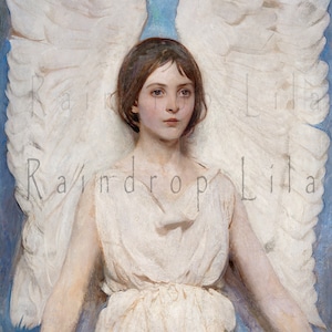 ANGEL Art 2 WALL ART Printable - Raindrop Lila digital- Multiple Sizes- Art, Decoupage, Junk Journaling