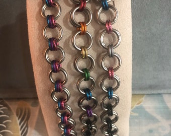 Made to order: LGBTQ+ Japanese chainmaille bracelet