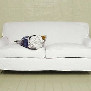 Rachel Ashwell Shabby Chic White denim Tappezzeria Slip Cover Sofa Fabric 30 yard