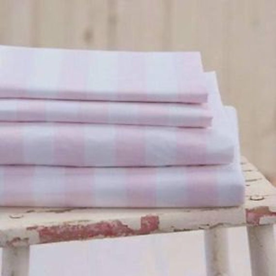 106” width Rachel Ashwell Shabby Chic Cabana Stripe Pink white Poplin Fabric by yard goes w/Wildflower & Bella Rose Blue make tablecloth