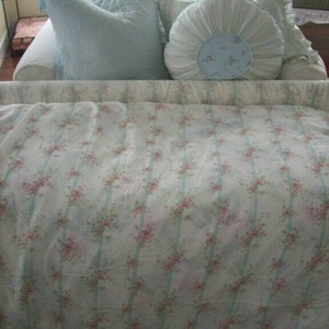 Simply Shabby Chic King Bramble Rose Green Floral Ruffled Duvet Cover