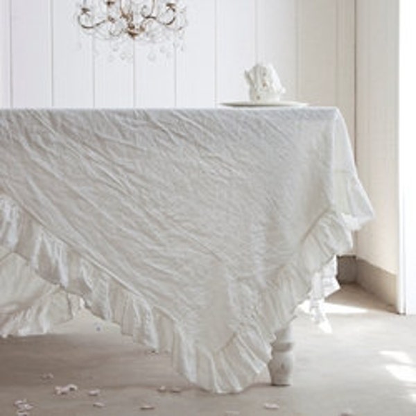 White Linen Fabric Material Belgian, used in Rachel Ashwell Shabby Chic& Bella Notte  bedding duvets and curtains