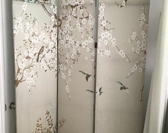 Rachel Ashwell’s Shabby Chic Couture Vintage Chinoiserie Screen Room Divider No FREE Ship