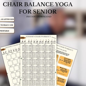 30 Day workout chair workout challenge, Senior workout, Easy to read, User-friendly,  Gym guide,  Digital file