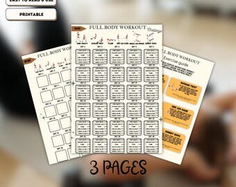 30 Day full body workout workout challenge, beginner friendly, At home workout, workout tracker, Gym guide, Digital file