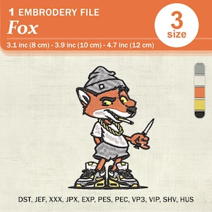 Fox Embroidery Design – Digital Download | Woodland Animal Embroidery File