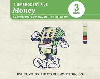 Pila de dinero – Archivo de diseño de bordado digital / Descarga instantánea