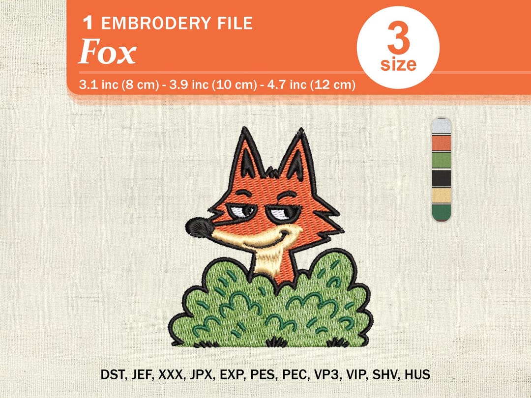 Fox – Digital Embroidery File | Instant Download - Etsy