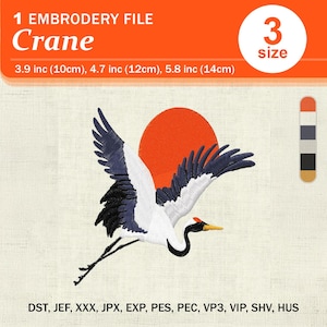 Crane Digital Embroidery Design File