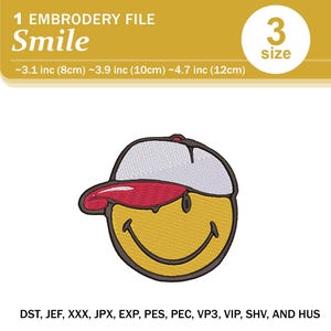 File di disegno per ricamo digitale con emoji sorridente