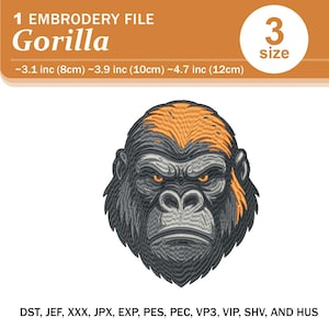 Gorilla Digital Embroidery Design File