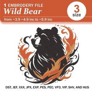 Bold Bear in Hoodie Embroidery Design – Unique and Stylish