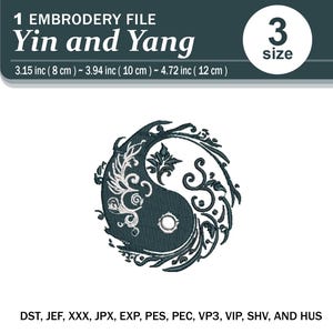 Yin Yang Embroidery Design: Balance Harmony Symbol (Digital Download)