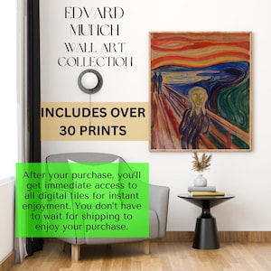 Edvard Munch Art Prints Bundle | Digital Download Wall Art | Vintage Expressionist Poster Set | Gallery Wall Printable Decor