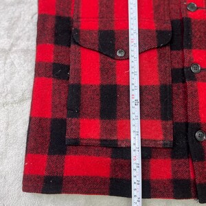 Vintage Filson Mackinaw Wool Vest: Red Black Buffalo Plaid Hunting Workwear (Size 44) image 14