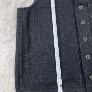 Vintage 1990s Filson Virgin Wool Vest Charcoal Gray Size 42 Workwear Hunting image 6
