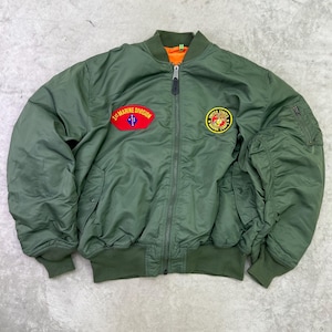 Vintage MA-1 Bomber, Olive Nylon 3XL Alpha Industries | Marine Corps Patches