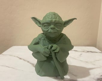 Hucha de Yoda impresa en 3D con figura de Star Wars de 14,6 cm de altura.