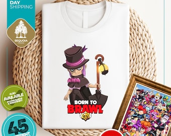 Born to Brawl | Leon from Brawl Stars T-Shirt | Braw Birthday Shirt | Brawl Boy Tshirt | Boy Shirt | Sister Birthday Shirt | Kids Tee