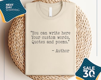 Custom Quote Shirt | Favorite Author Tshirt | Personalized Typewriter Shirt | Custom Saying Tee | Your Text Here