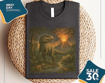 Vintage Jurassic Dinosaur 90s Graphic T-Shirt | Retro T-Rex & Triceratops Shirt | 90s Prehistoric Graphic Tee | Dino Top | Nostalgia Nature